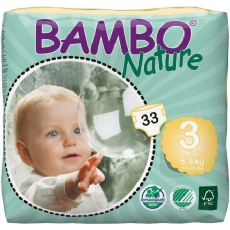 Bambo Nature Fraldas Midi 5-9Kg x33