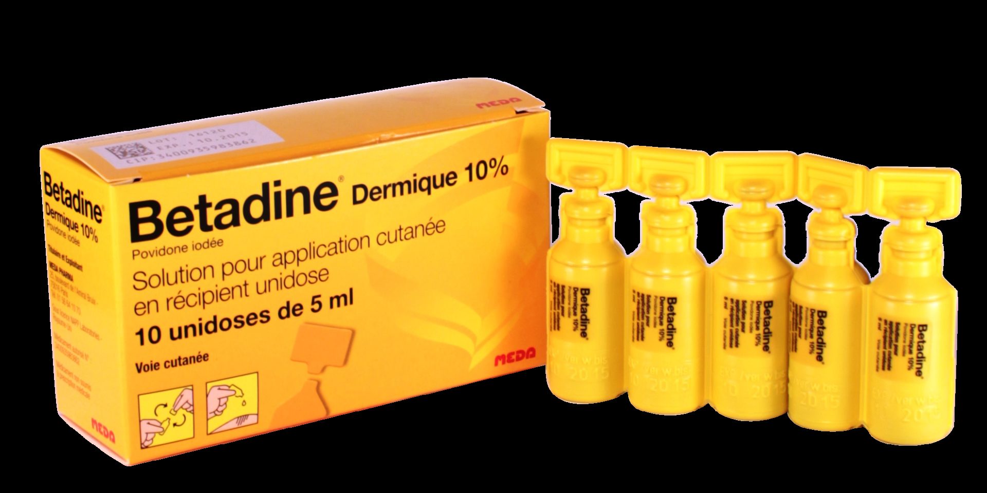Betadine, 100 mg/mL-5 mL x 10 sol cut