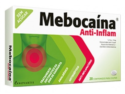 Mebocaína Anti-Inflam, 1,2/3 mg x 20 comp chupar