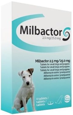 Milbactor Comp 2.5mg/25mgx4 Cao Peq