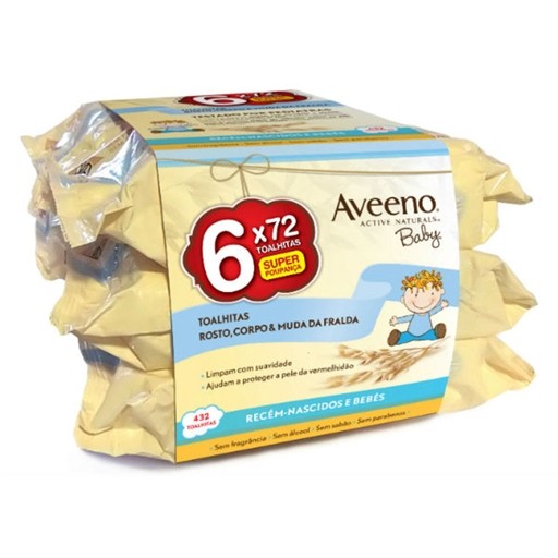Aveeno Baby Pack Toalhitas Limpeza 6 x 72 Unidade(s)