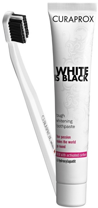 Curaprox White is Black Kit Pasta de dentes 90 ml + Escova de dentes