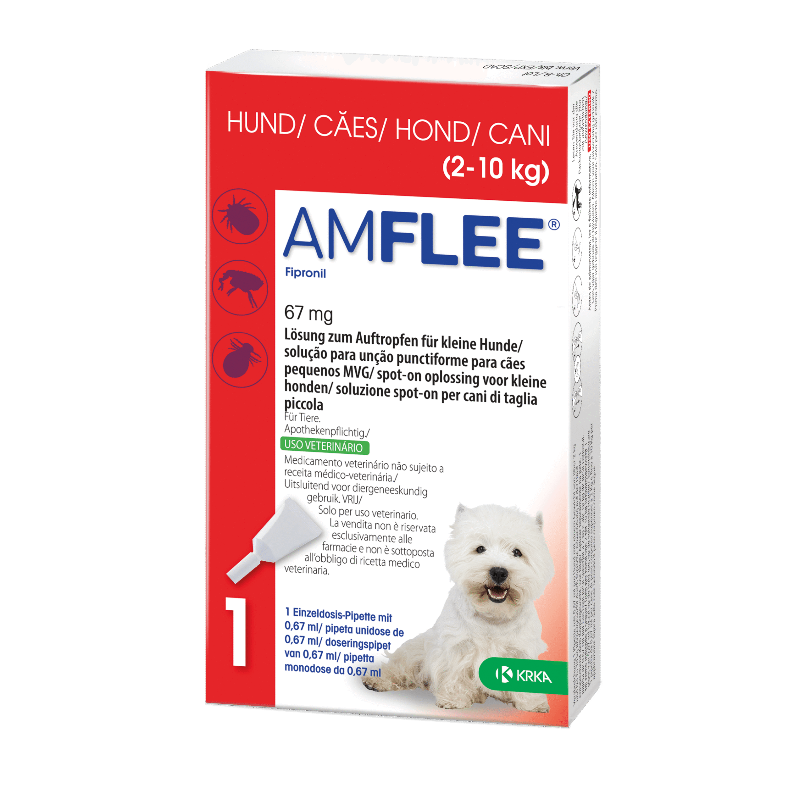 AMFLEE SPOT ON CAO 67MG 2-10KG 1PIP