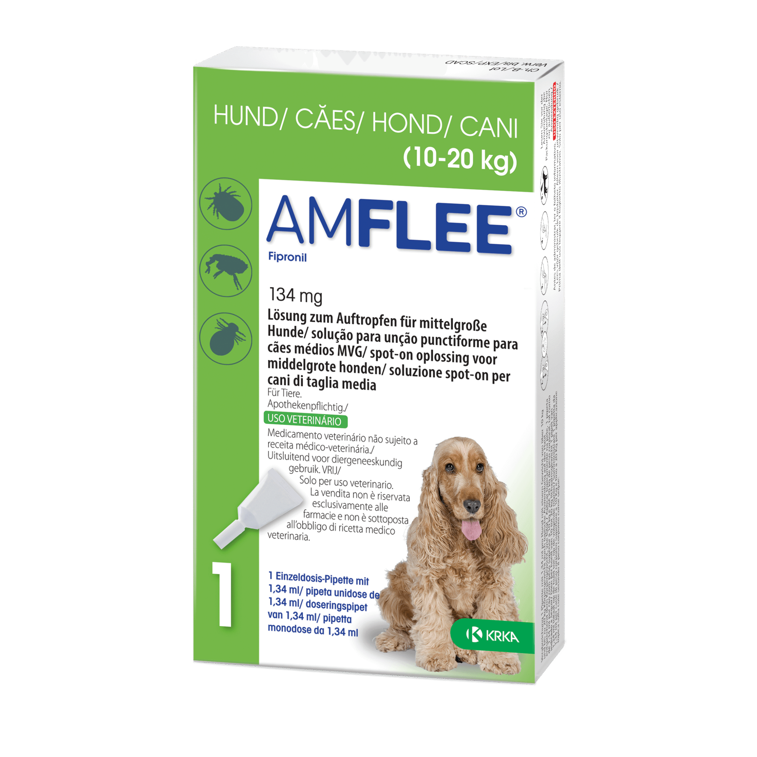 AMFLEE SPOT ON CAO 134MG 10-20KG 1Pip