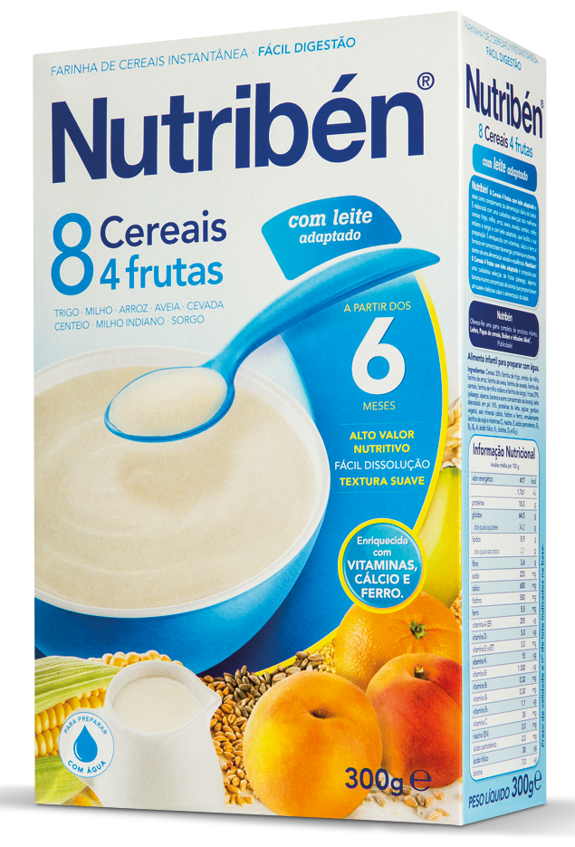 Nutriben Farinhas 8 Cereais 4 Frut La 300g