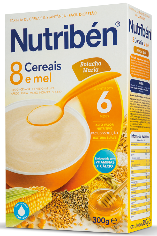 Nutriben Farinhas 8 Cereais Mel Bol M 300g