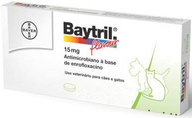 Baytril Palatavel Cao/Gat 15mg 3kg x100 VET