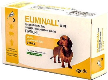 Eliminall 67 Cao Sol Uncao 0,67ml X 3 sol unção punctif VET
