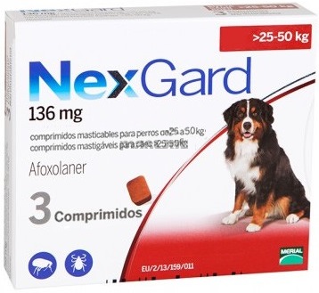 Nexgard Comp +25kg até 50kg -136mg