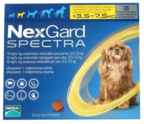Nexgard Spectra Comp Cao >3,5-7,5kg X3 comp mast VET