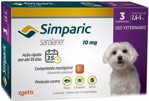 Simparica Cão "2.5-5kg" x3 Comp Mastigáveis