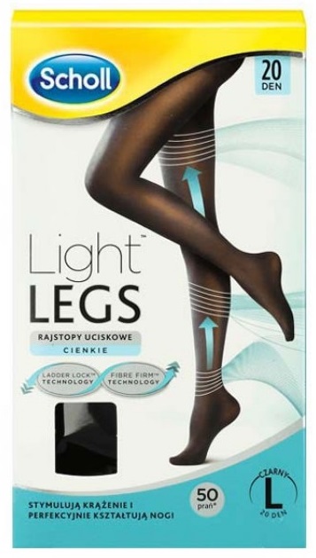 Scholl Light Legs Coll Comp 20den L Preto