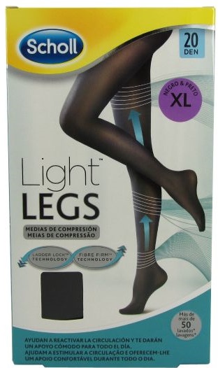 Scholl Light Legs Coll Comp 20den Xl Preto