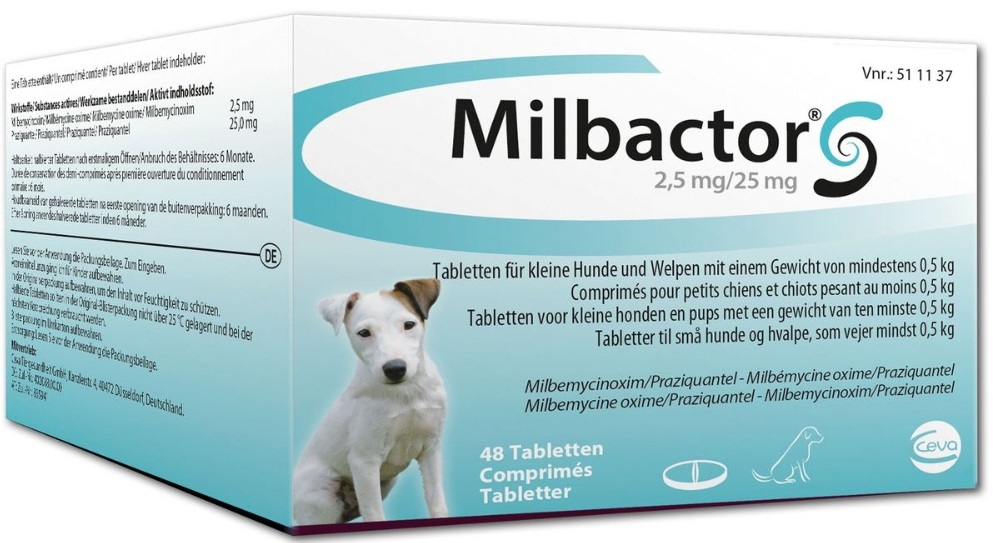 Milbactor Cao Peq Comp 2.5mg/25mg X48