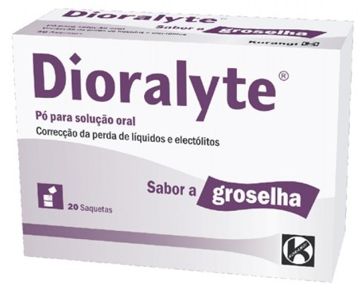 Dioralyte (Sabor Groselha) x 20 pó sol oral saq