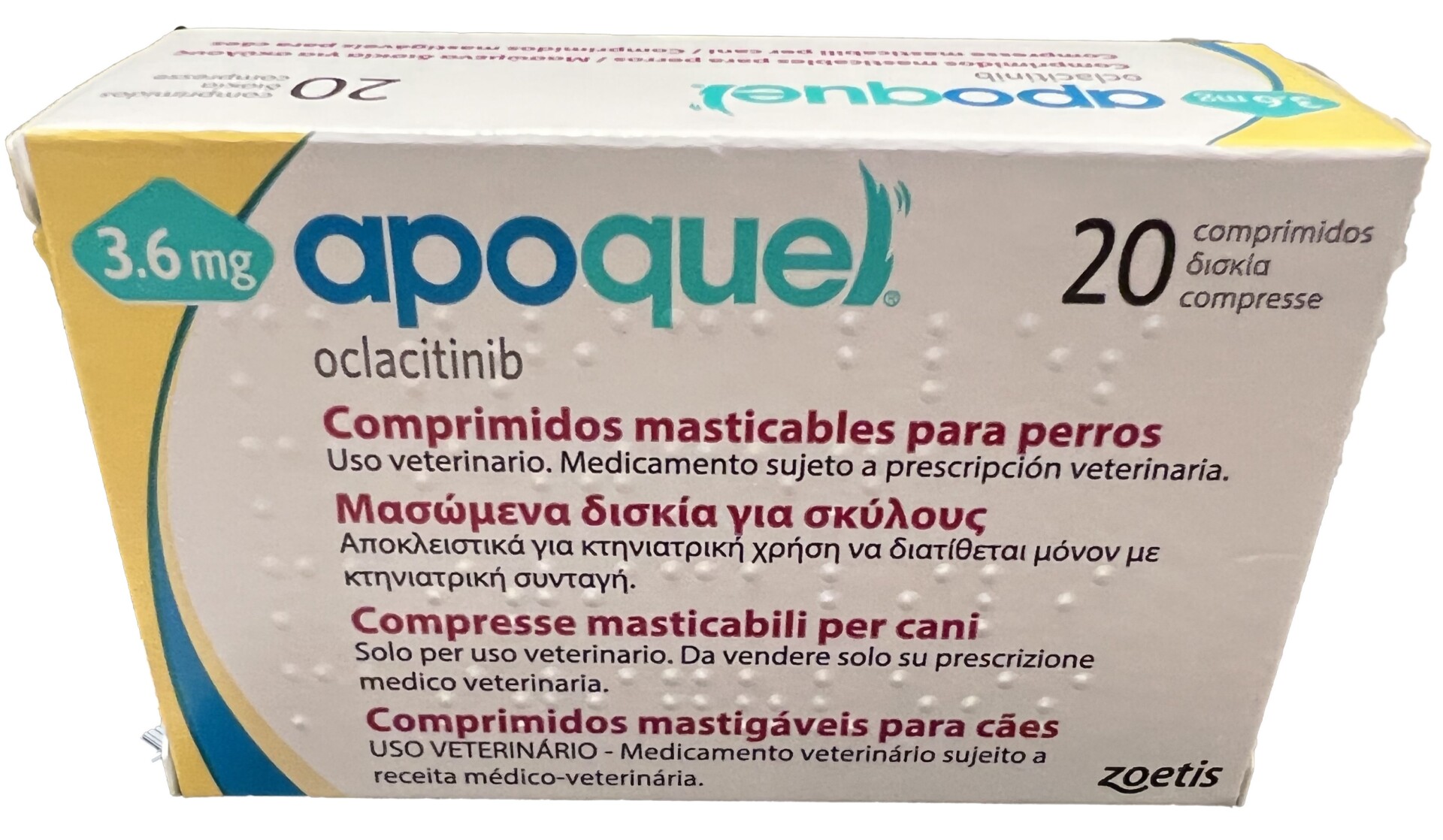 Apoquel Comp 3,6mg X20 Cao mastigáveis