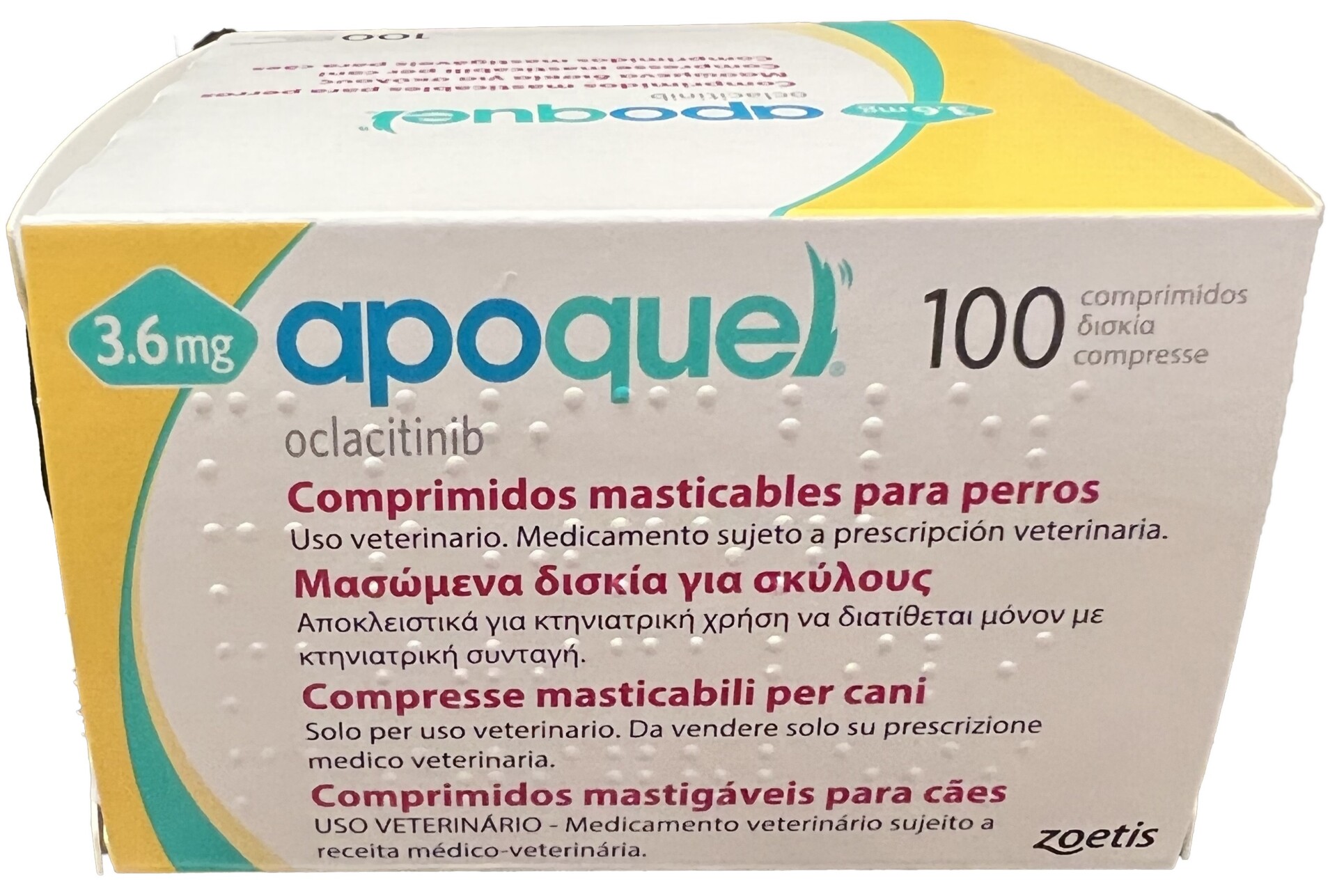 Apoquel Comp 3,6mg X100 Cao mastigáveis