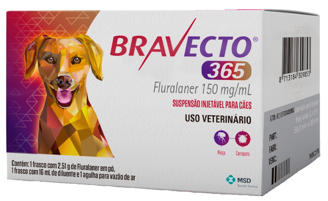 BRAVECTO 150 MG/ML SUSPENSAO INJETAVEL 1X2,51G E 1X16ML