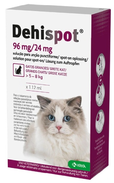 Dehispot Spot-on Desparasitante Interno 96/24Mg Gato 5-8Kg 1 Pipeta