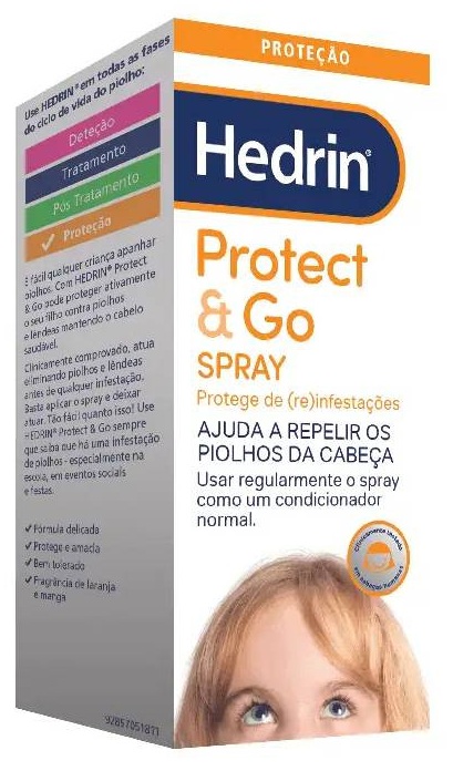 Hedrin Protect Go Spray 120ml Validade 04/2026