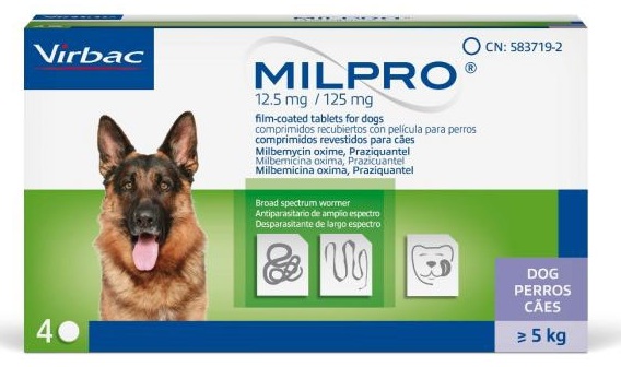 MILPRO 12.5 MG/125 MG 4 COMPRIMIDOS REVESTIDOS