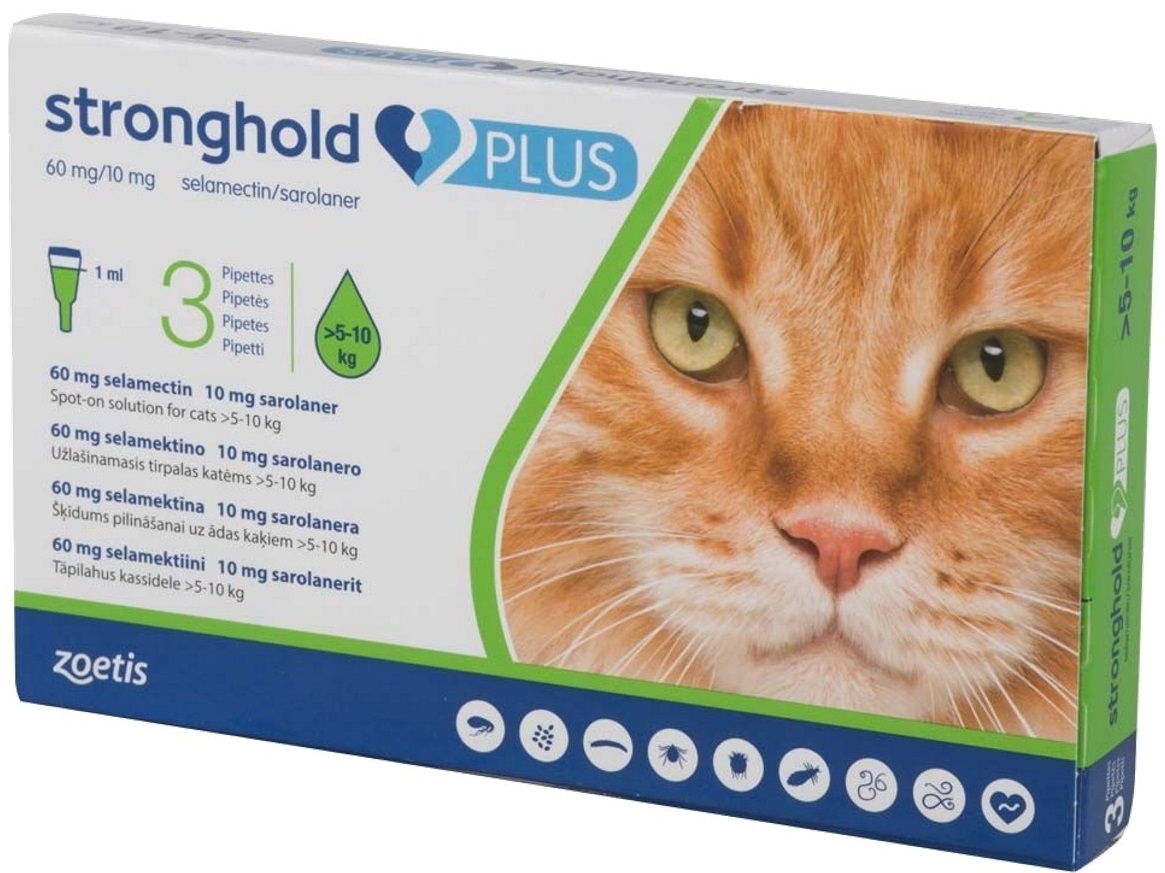Stronghold Plus 5-10kg 60mg/10mg 3 Pipetas