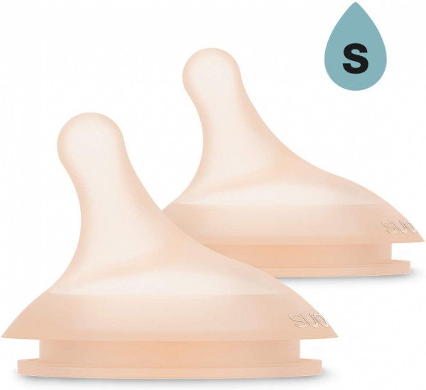 Suavinex 2 Tetinas Silicone Fluxo Lento S - 0+m