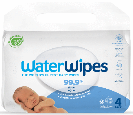 WaterWipes Biodegradáveis 4x60 Unidades  (30/04)