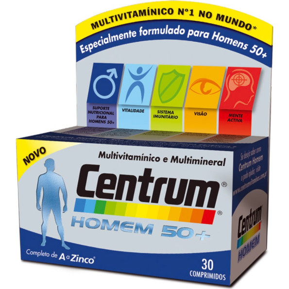 Centrum Homem 50+ Comp X 30 comps