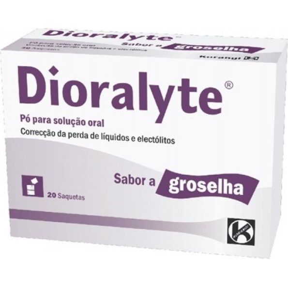 Dioralyte (Sabor Groselha) x 20 pó sol oral saq